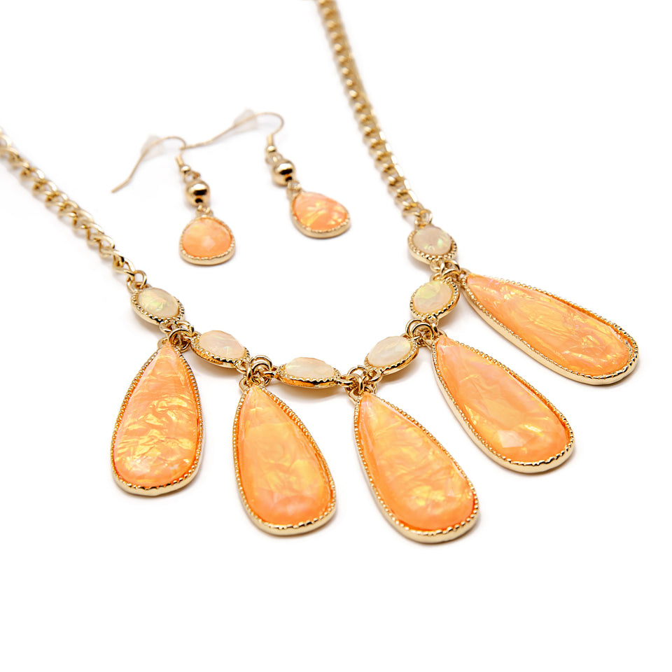 Orange and Beige Teardrop Set