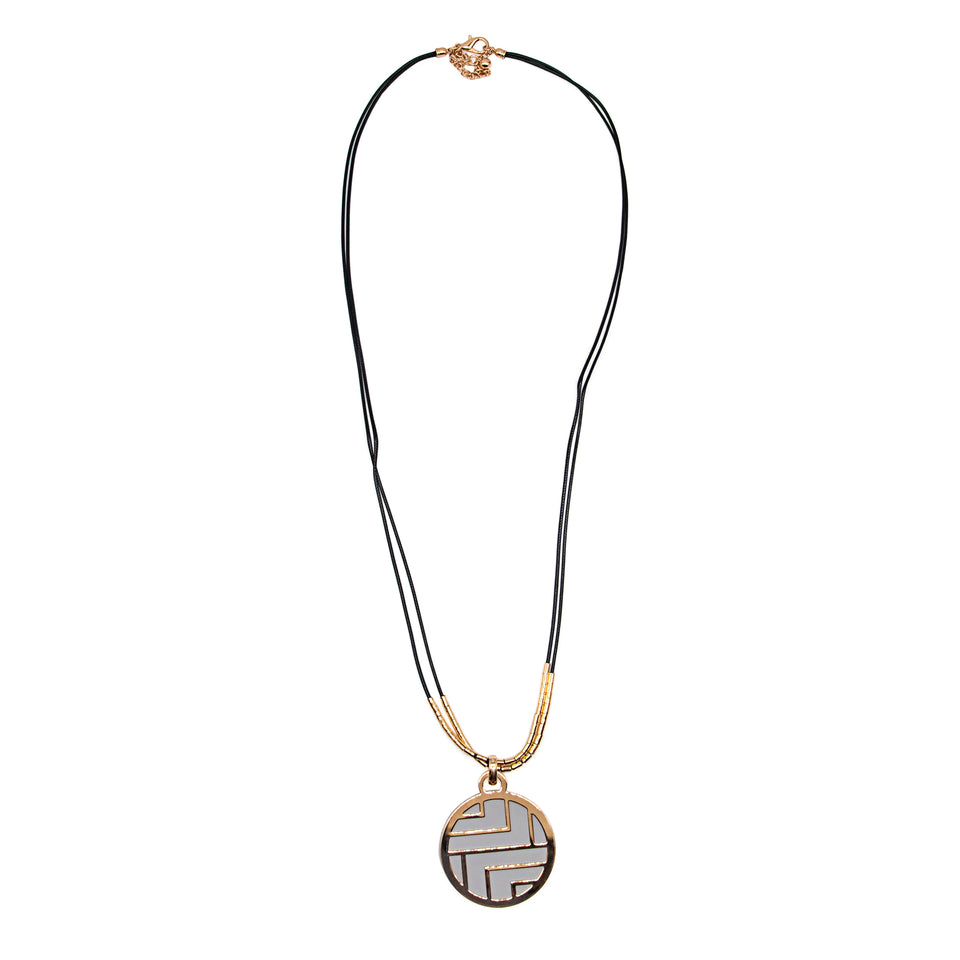 Gray-White Reversible Two-Color Round Necklace