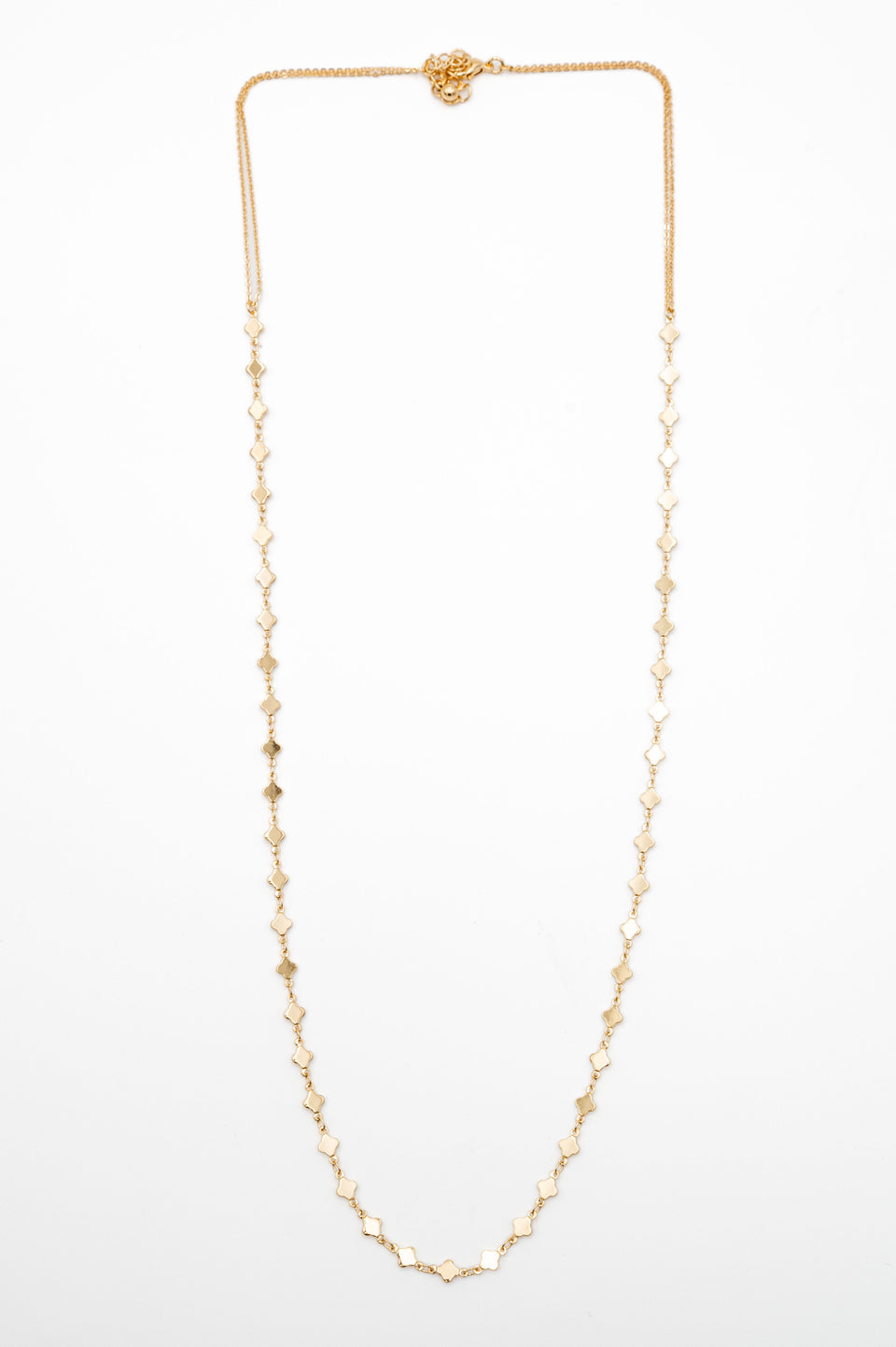 Long Hand-Linked Gold Necklace