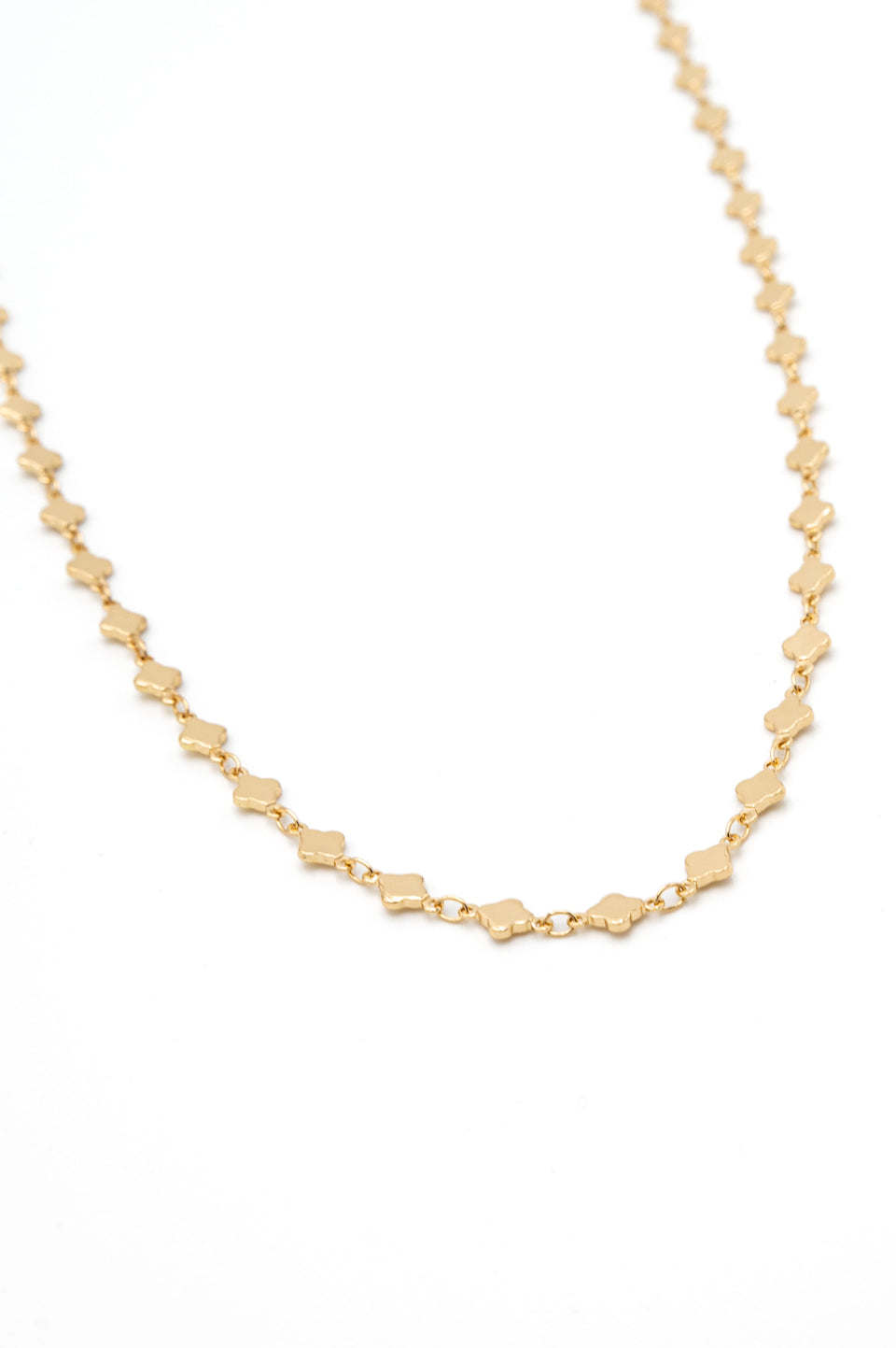 Long Hand-Linked Gold Necklace