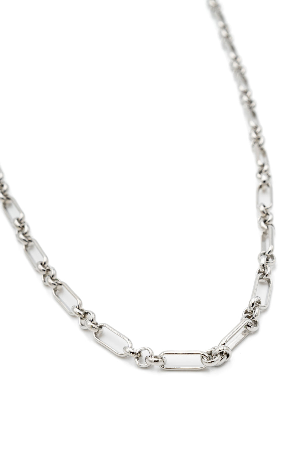 Geoshape Silver Linked Chain Necklace