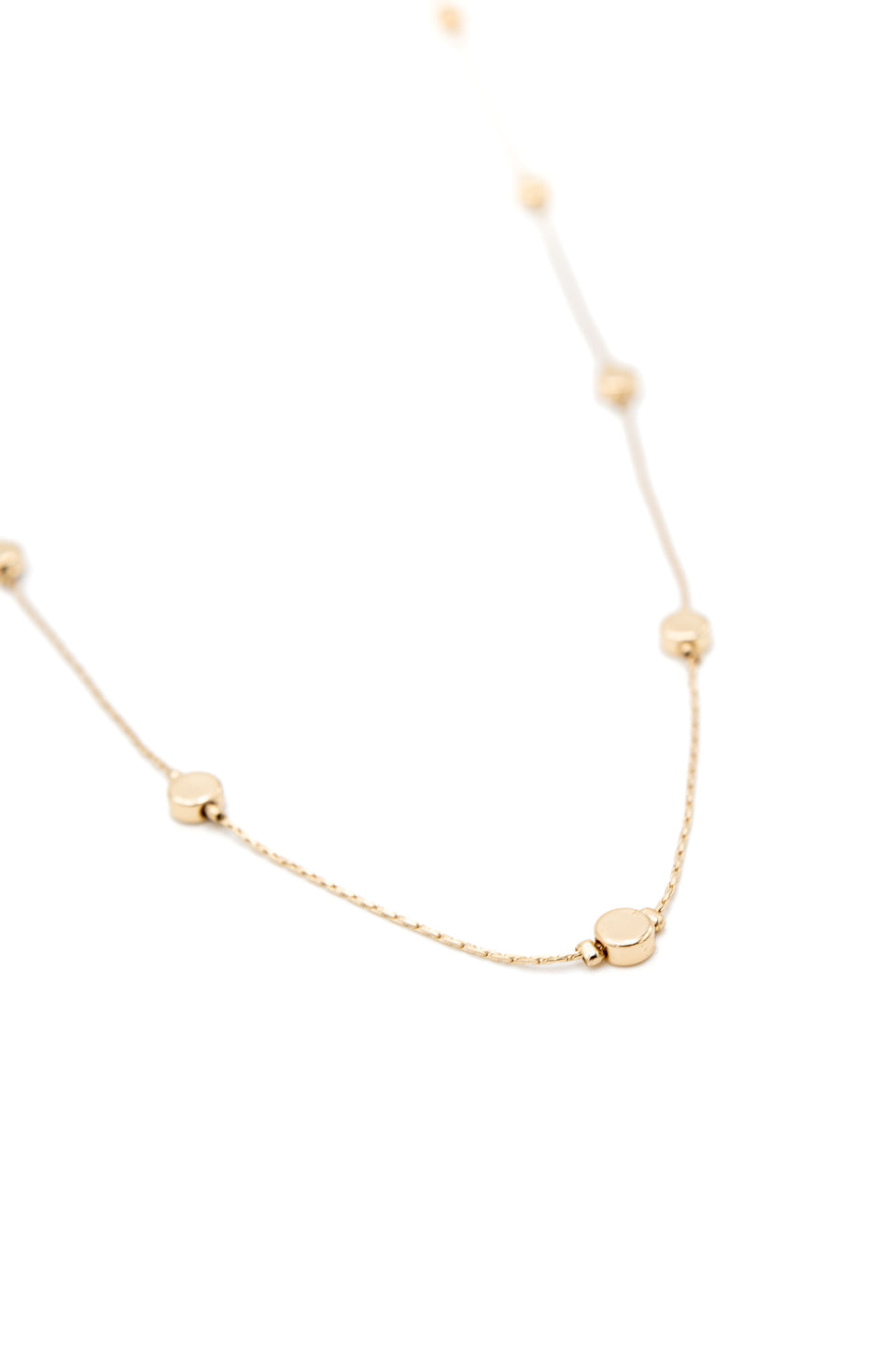 Long Gold Disk Necklace