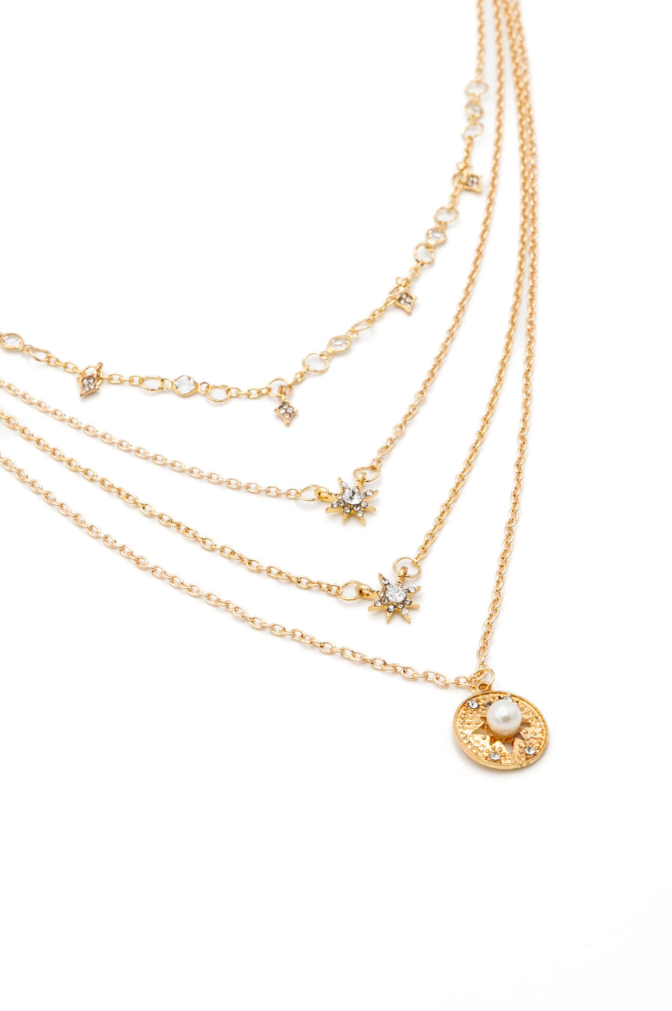 Starry Night Multi-row Gold Necklace