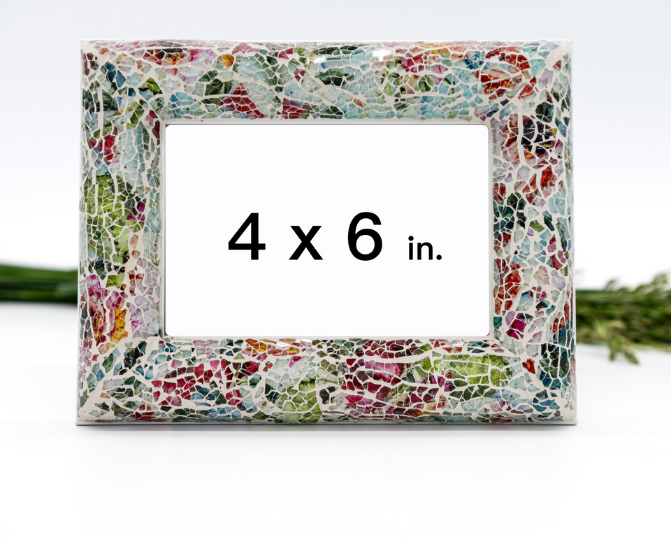 Mosaic Floral Multicolor Picture Frame