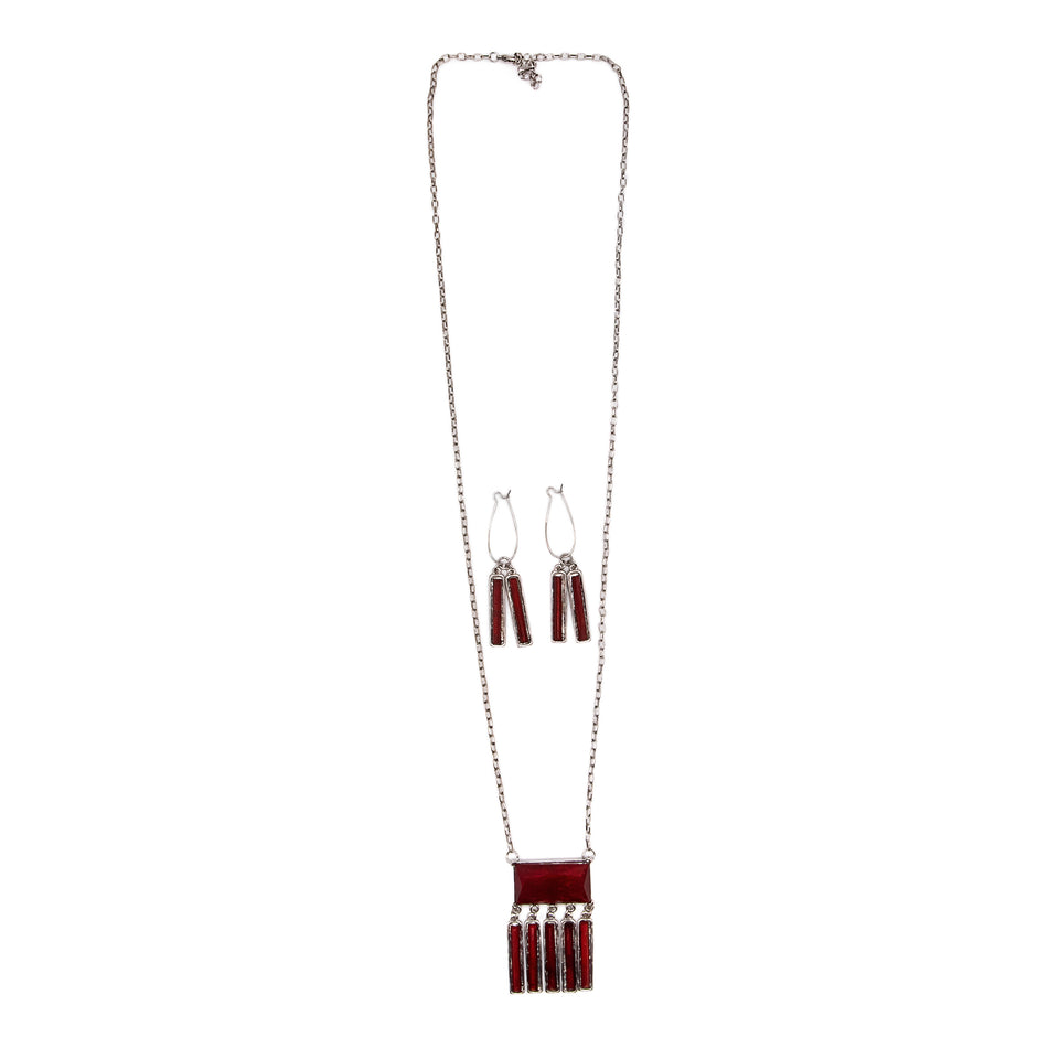 Iridescent Burgundy Jewelry Set