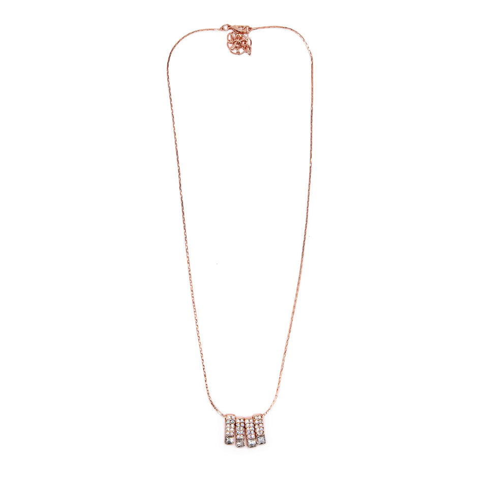 4-Piece Crystal Rose Gold Necklace