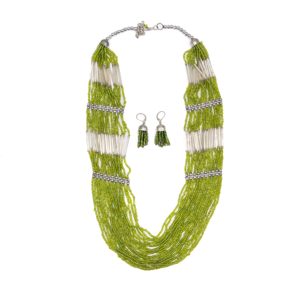 Green Multi-Row Seed Bead Set