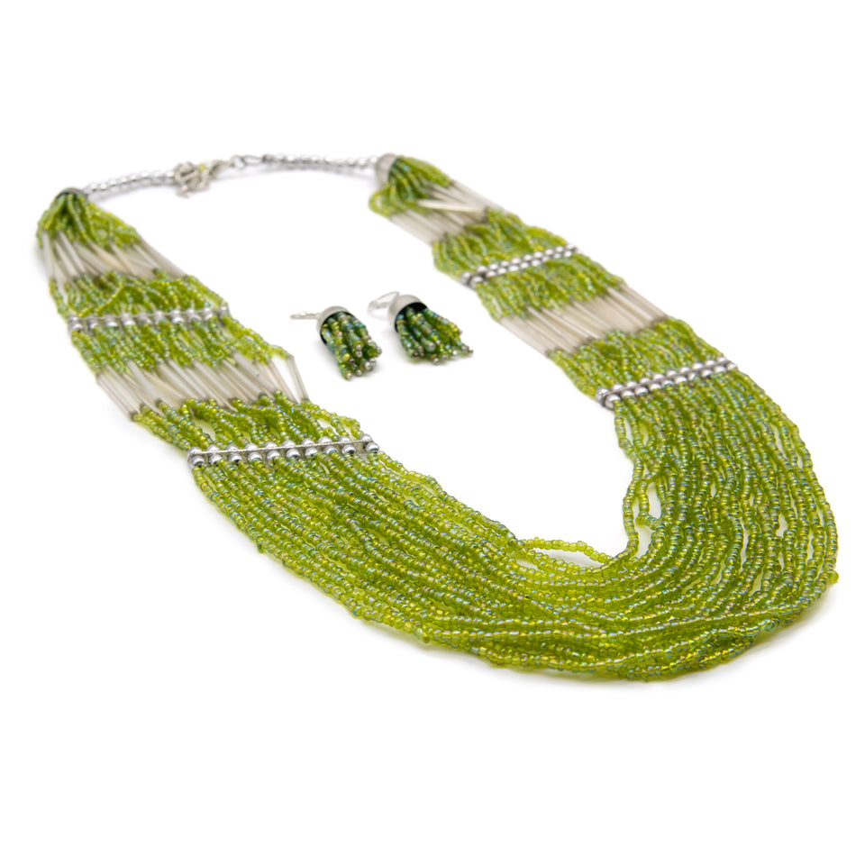 Green Multi-Row Seed Bead Set