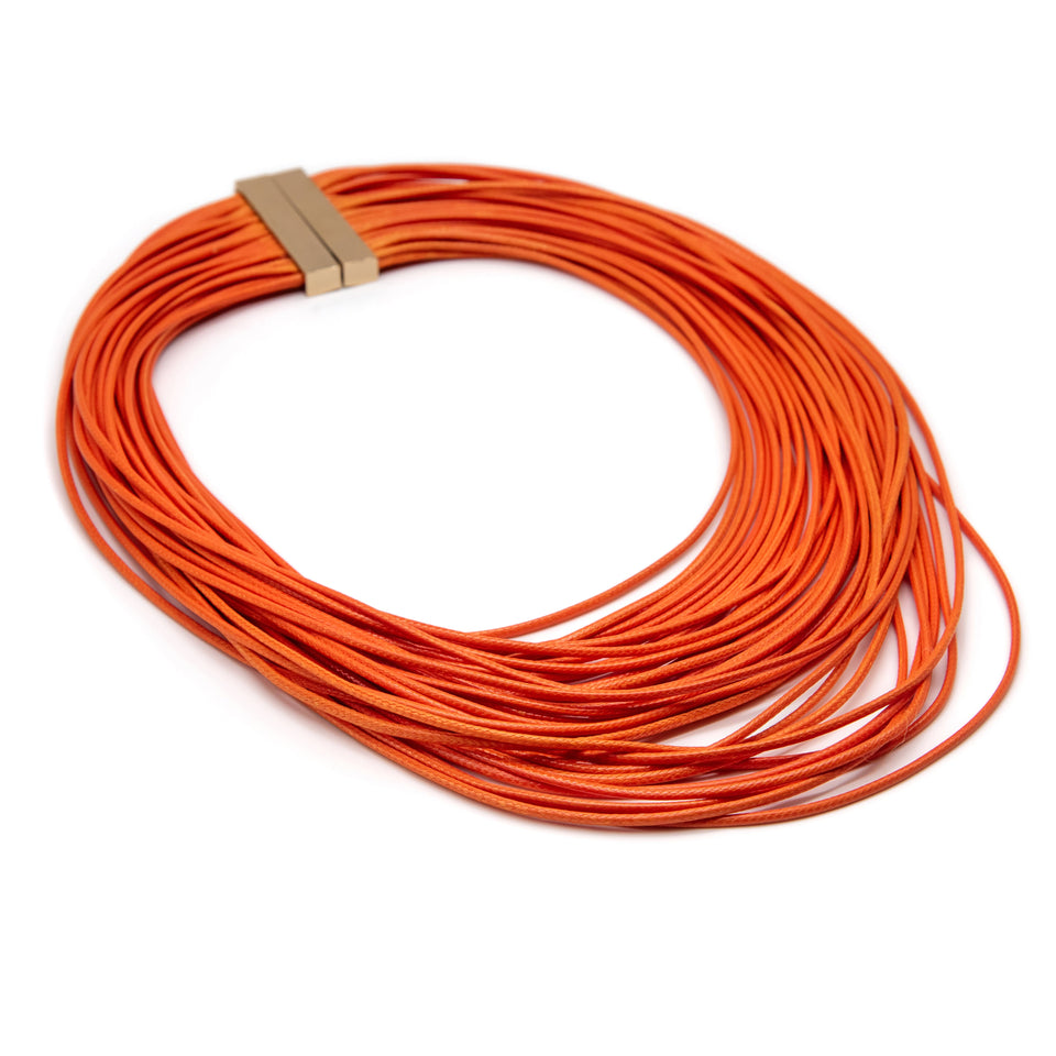 Vibrant Orange Layered Necklace