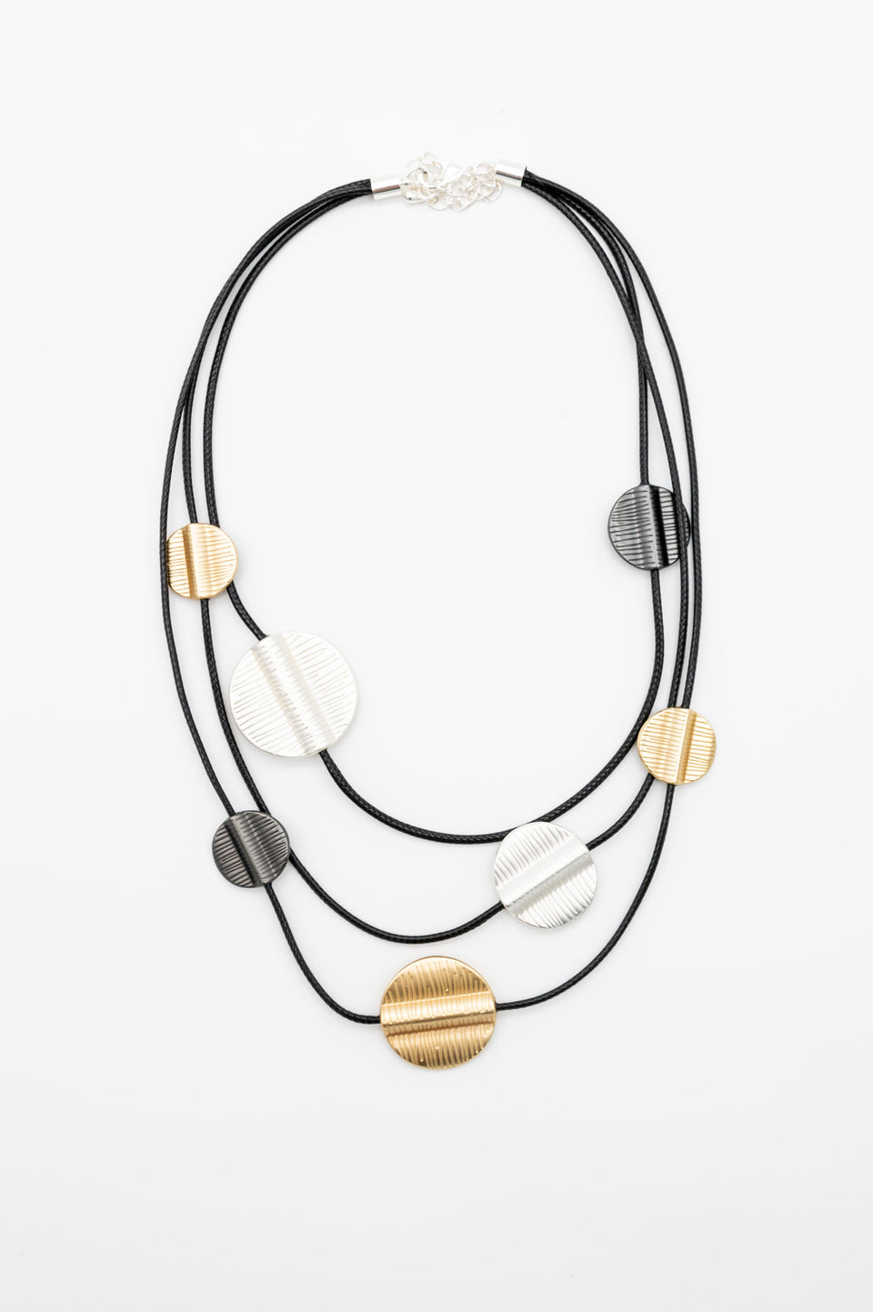 Multiline Matte Disk Necklace
