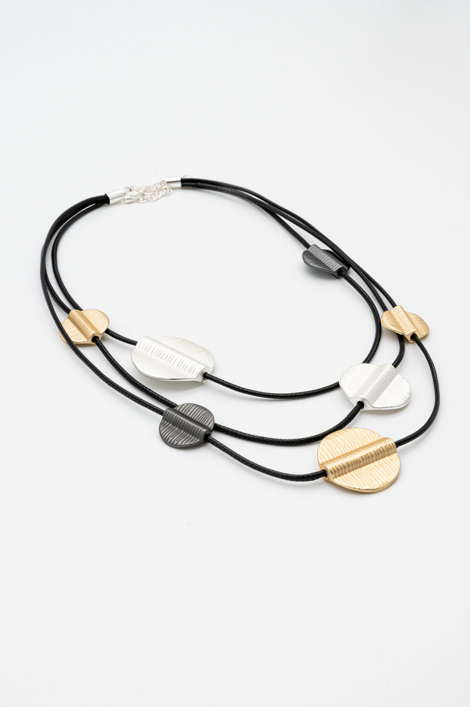 Multiline Matte Disk Necklace