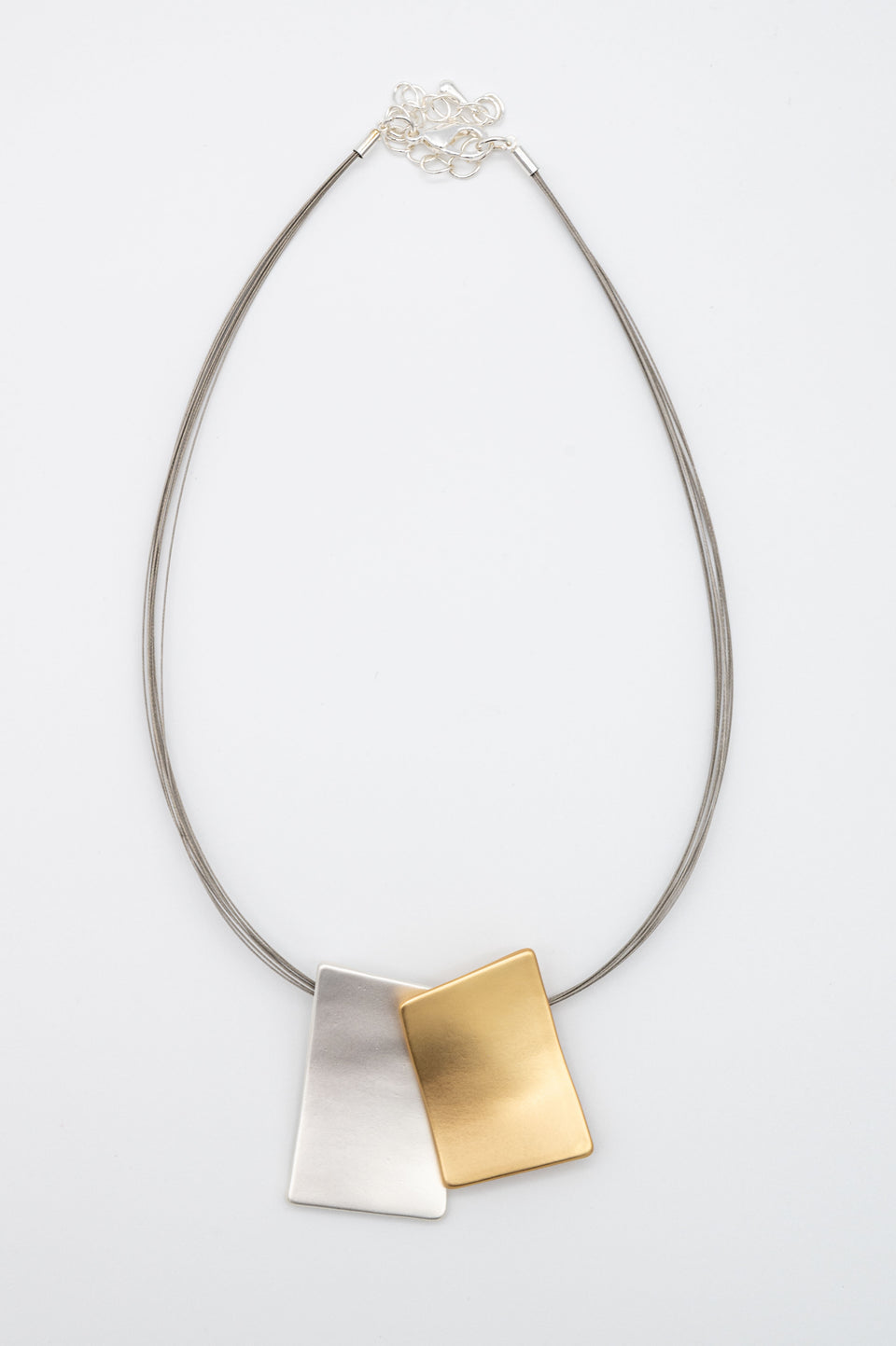 Matte Two-Piece Rectangular Necklace