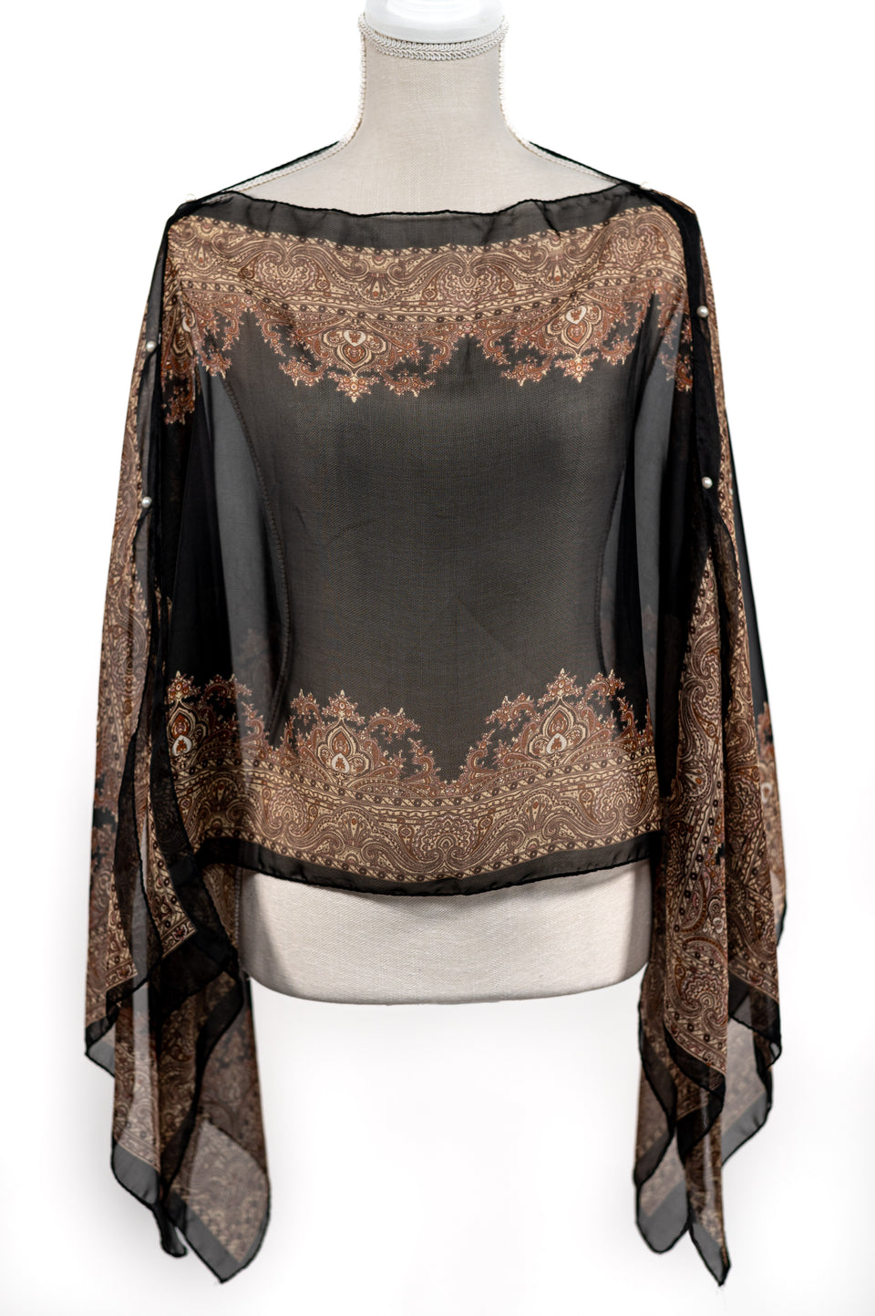 Lightweight Paisley Black Wrap