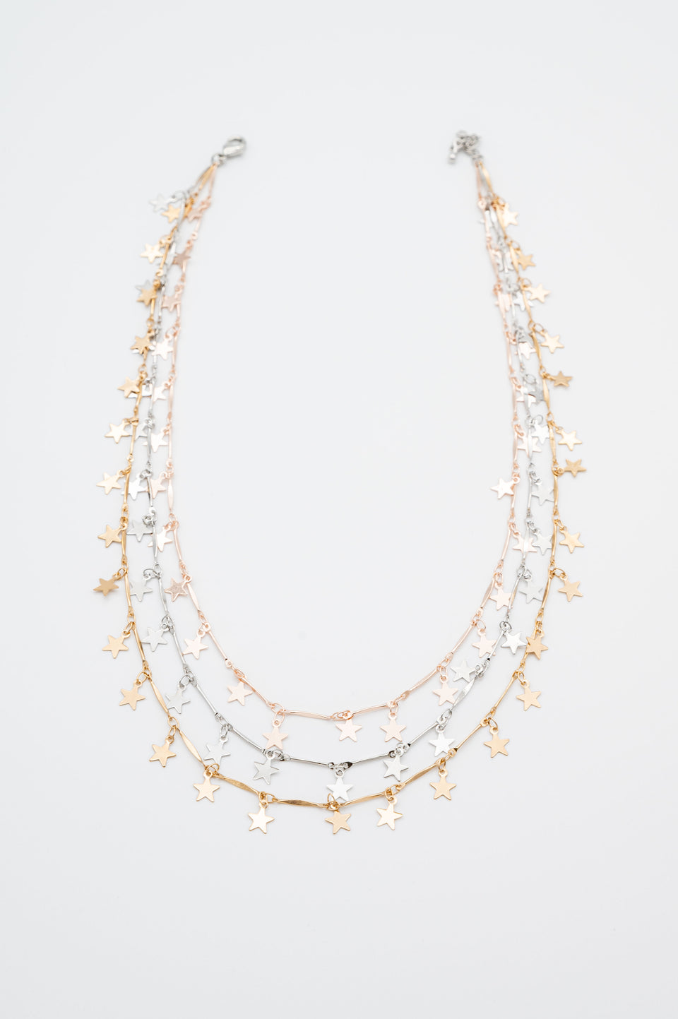 Multiline Star Link Necklace