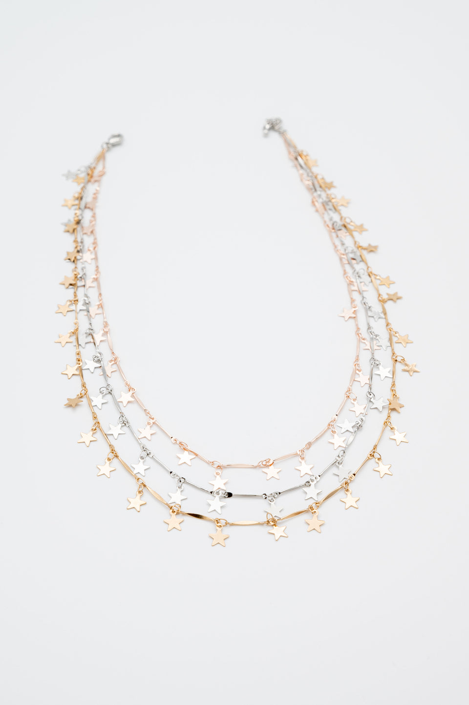 Multiline Star Link Necklace