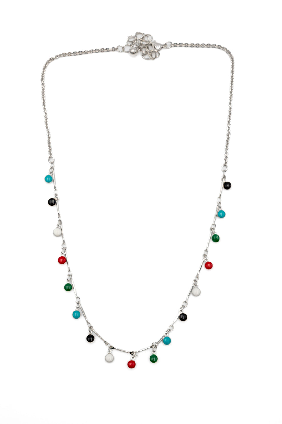 Multicolored Enamel Drop Necklace