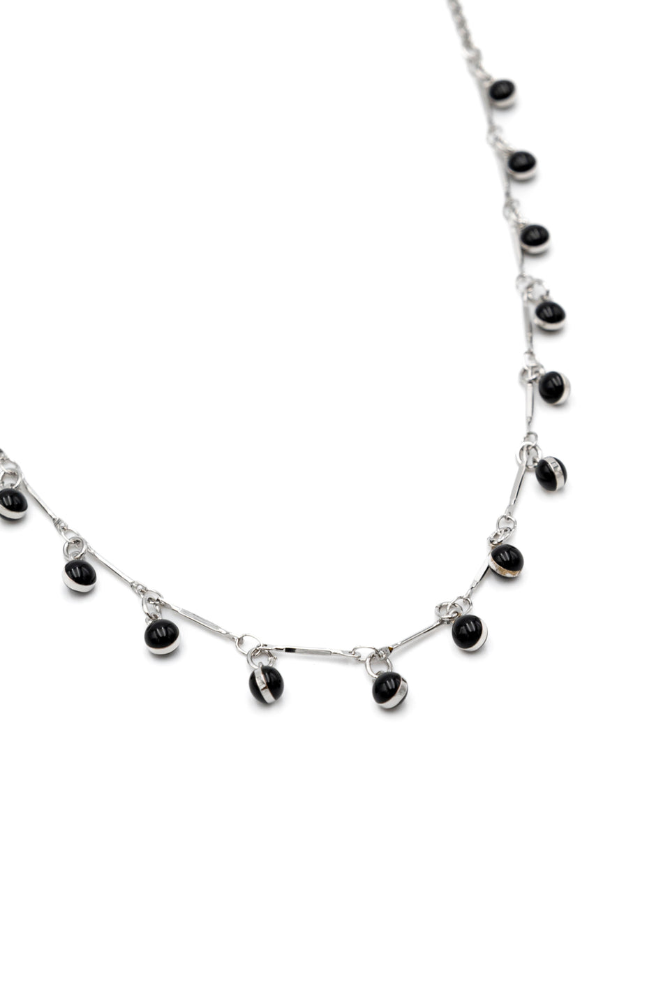 Black Enamel Drop Necklace