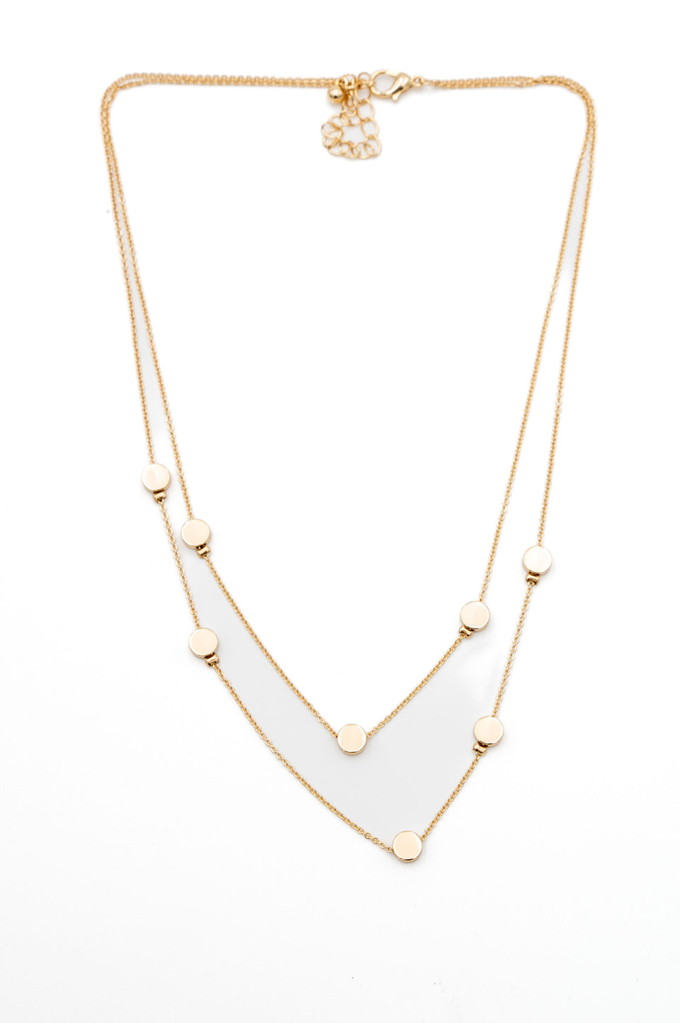 Two Row Gold Charm Necklace