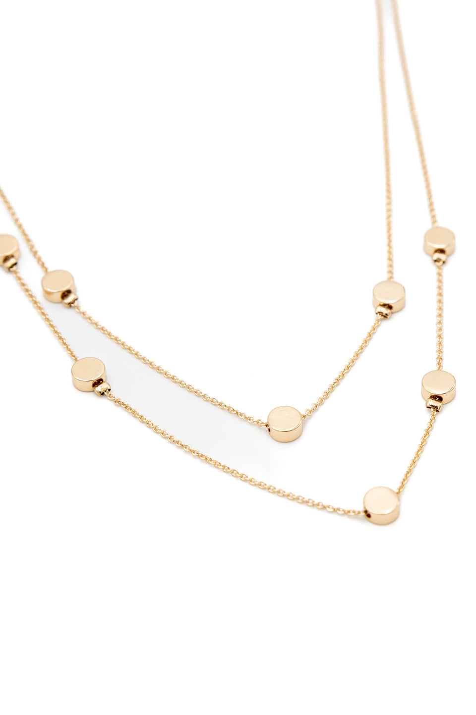 Two Row Gold Charm Necklace