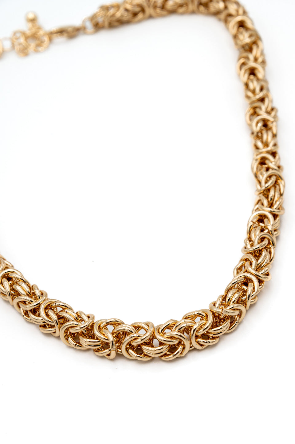 Gold Mesh Wire Chain Necklace