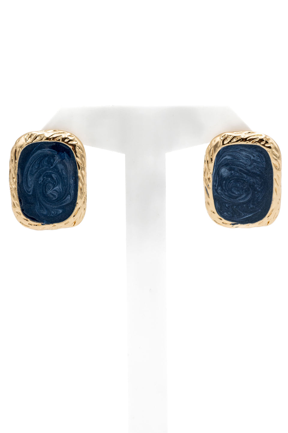 Navy Blue Enamel Earrings