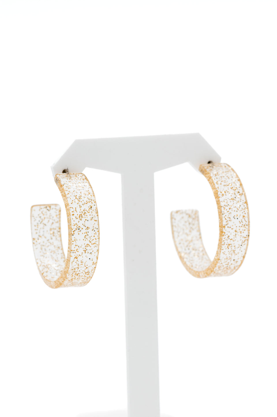 Clear Gold Sparkle Earrings