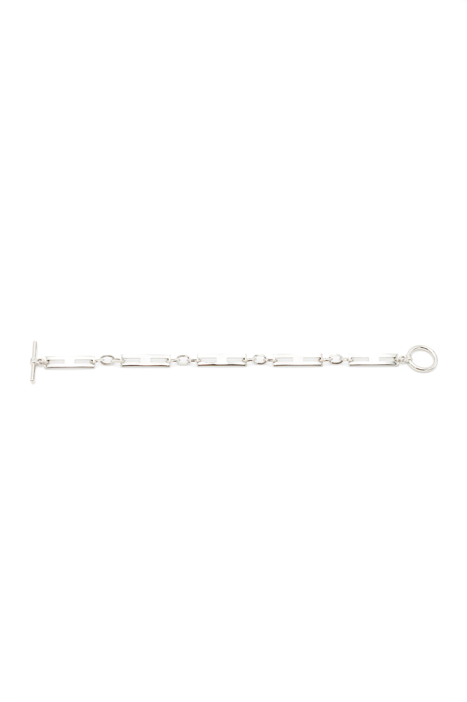 Silver Toggle Clasp Linked Bracelet