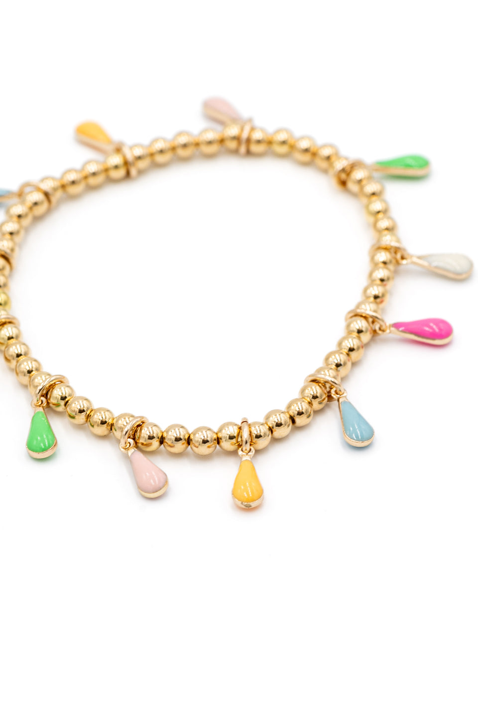 Colorful Enamel Charm Bracelet - Gold