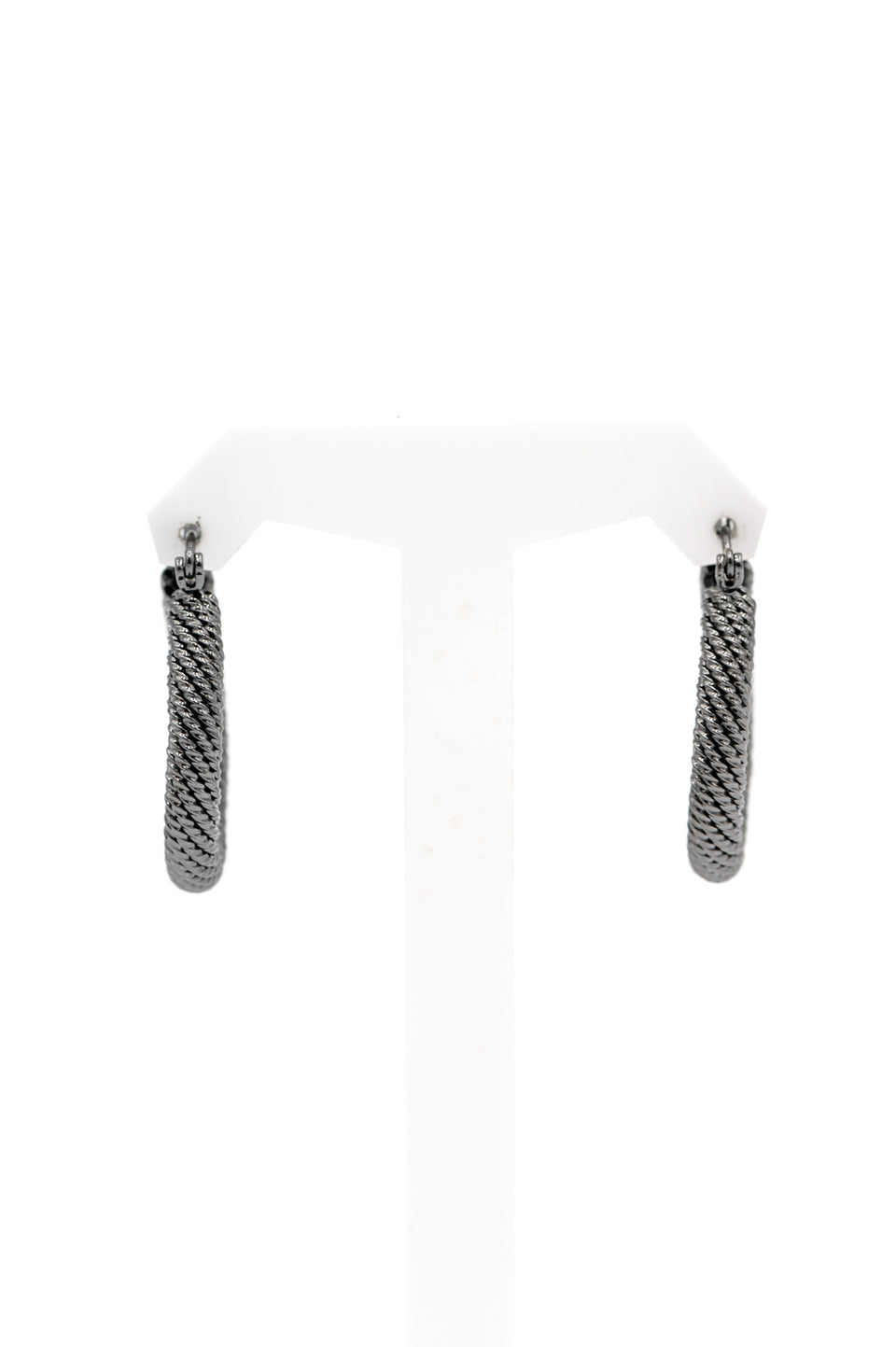 Round Gunmetal Mesh Earrings