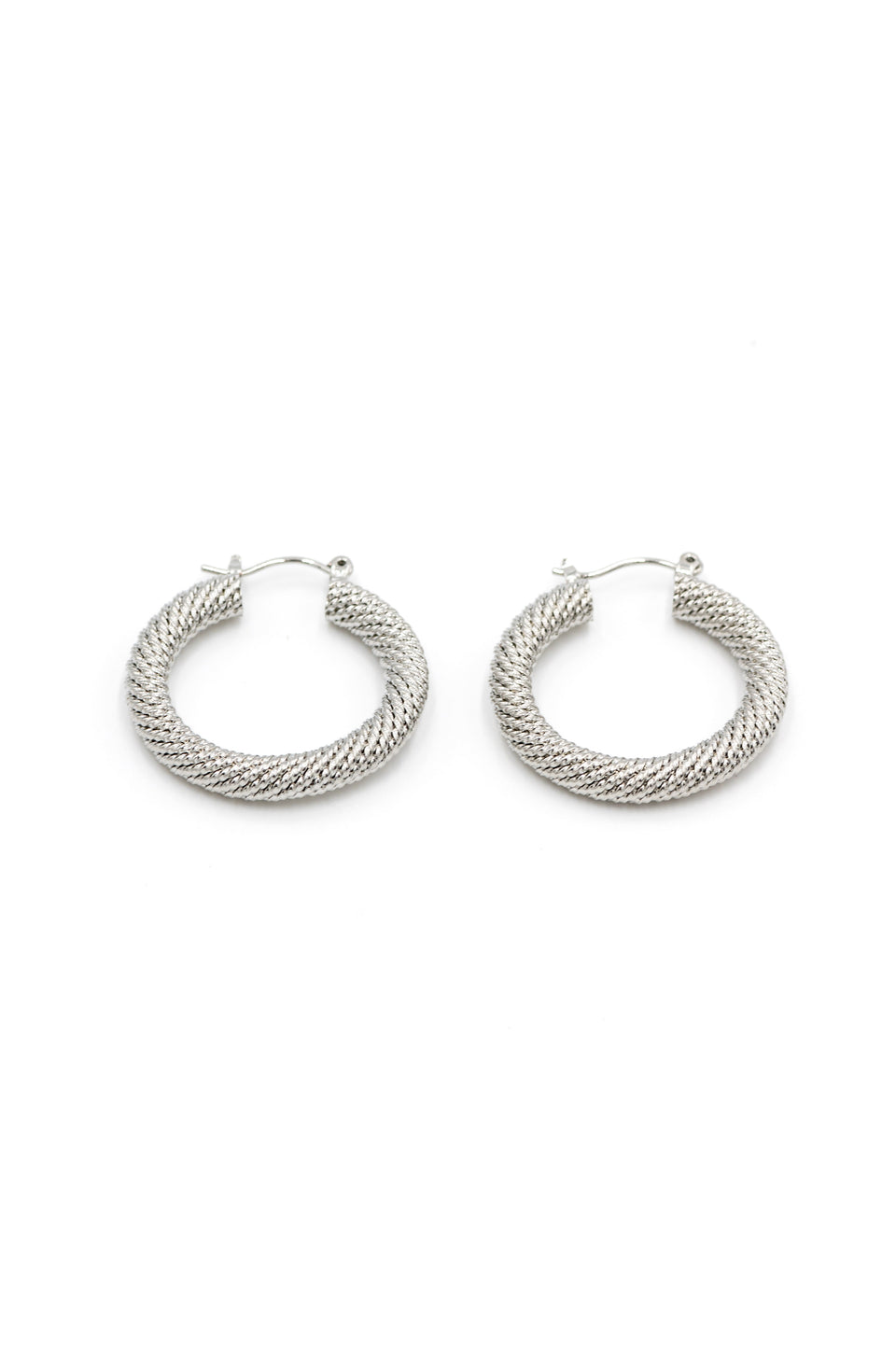Round Silver Mesh Earrings