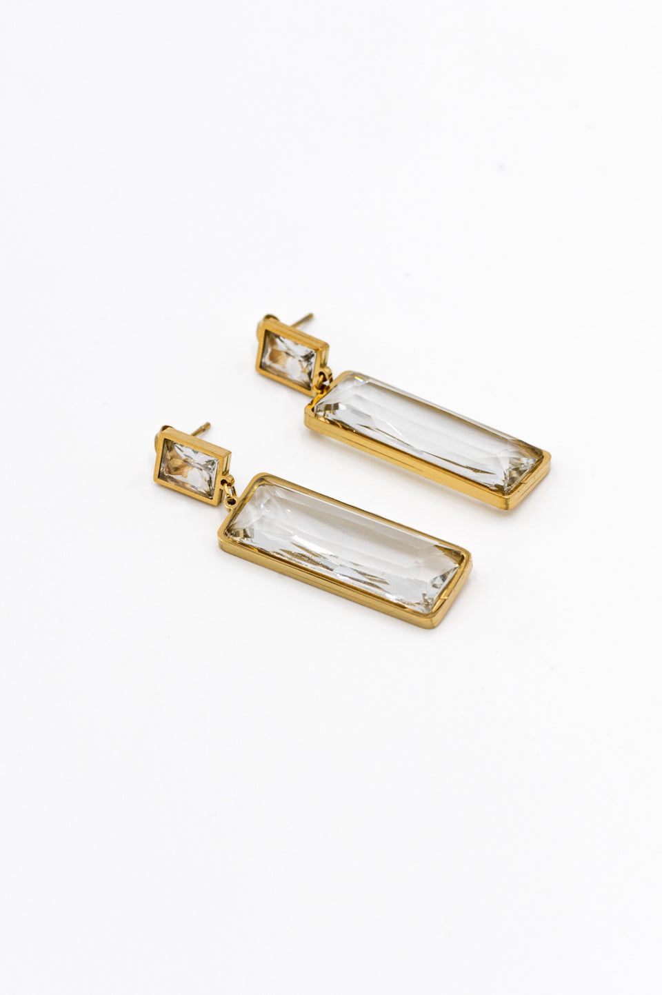 Gold Plated Rectangular Earrings