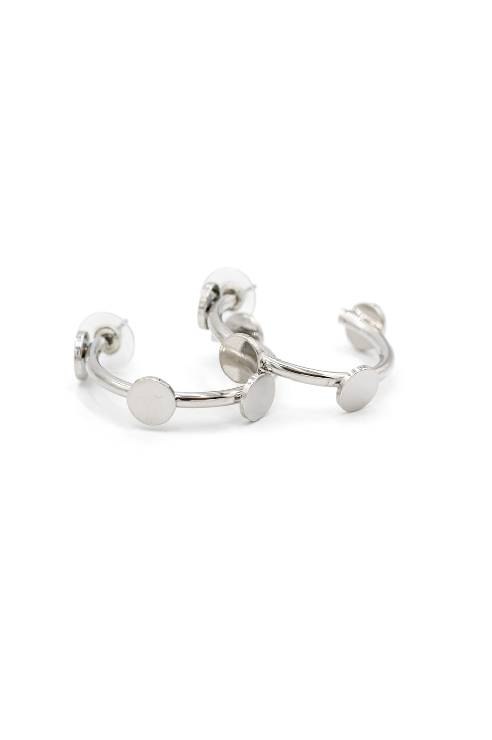 Silver Hoop Stamp Earrings