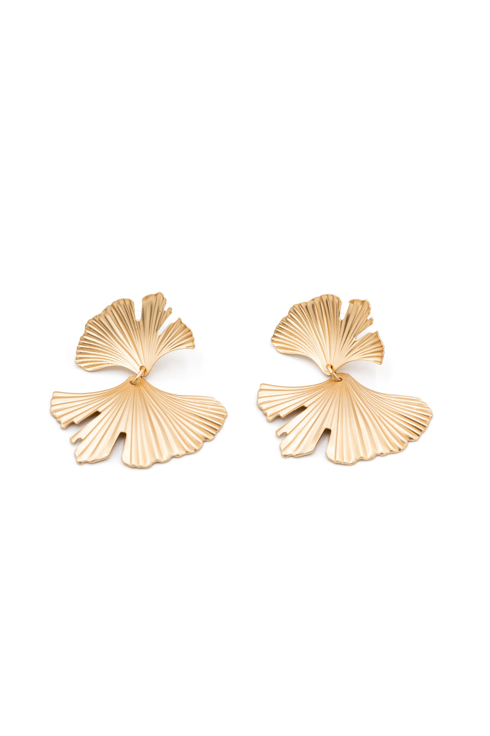 Gold Flower Petal Earrings