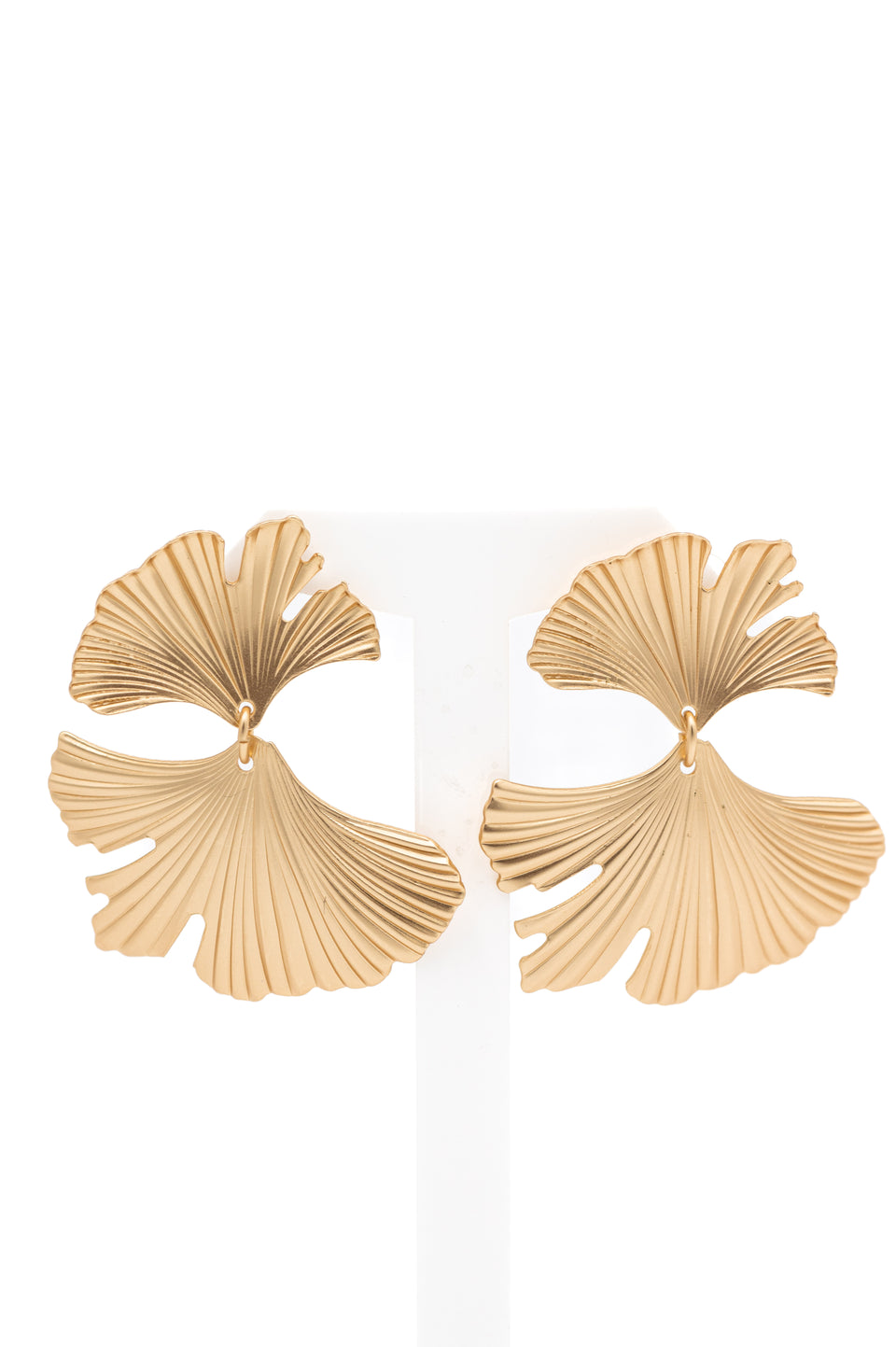 Gold Flower Petal Earrings
