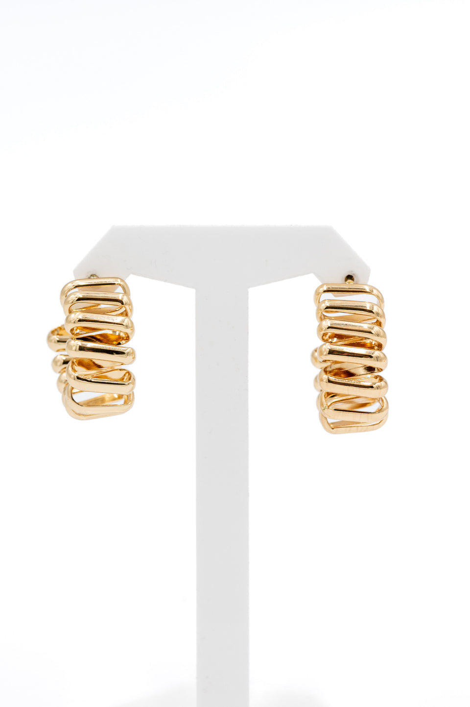 Twisted Hoop Earrings - Gold