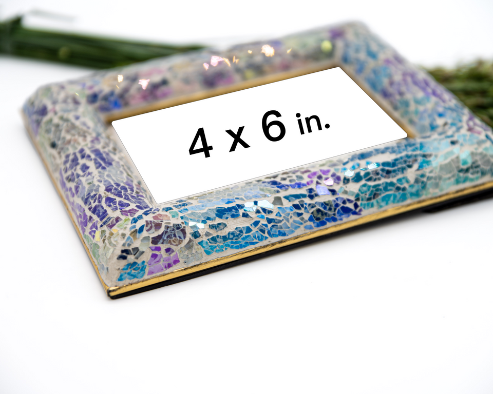 Purple Glass Mosaic Picture Frame