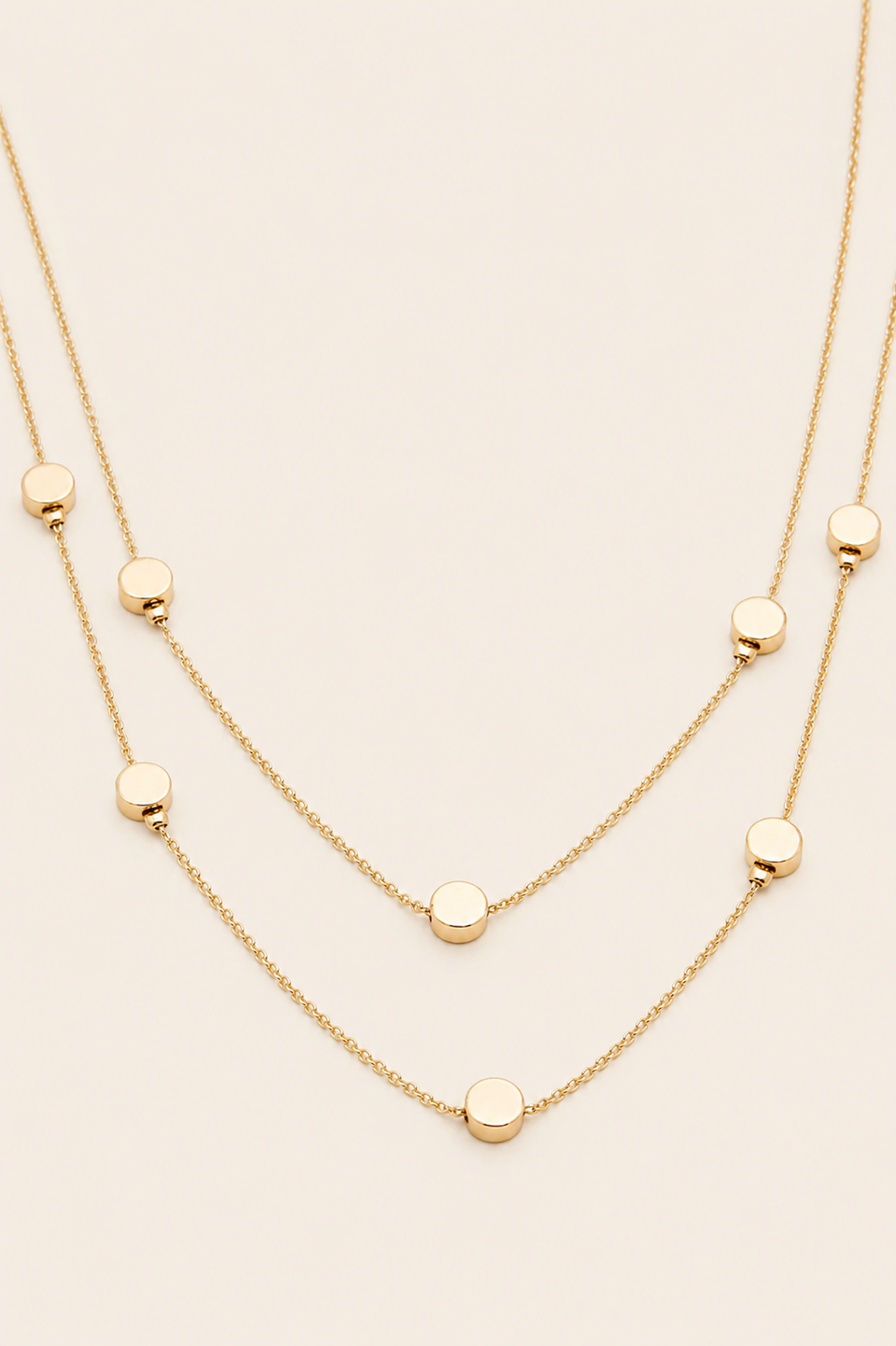 Two Row Gold Charm Necklace