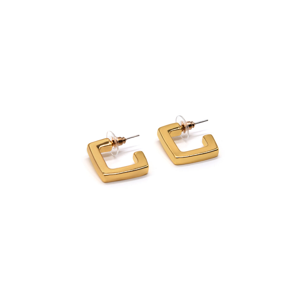 Square Gold Plated Earring