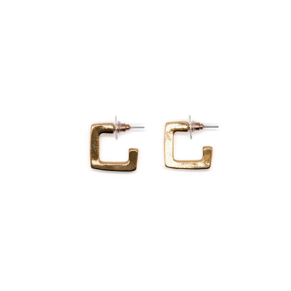 Square Gold Plated Earring