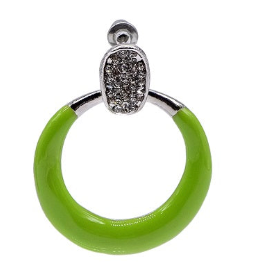 Round Crystal Enamel Earring