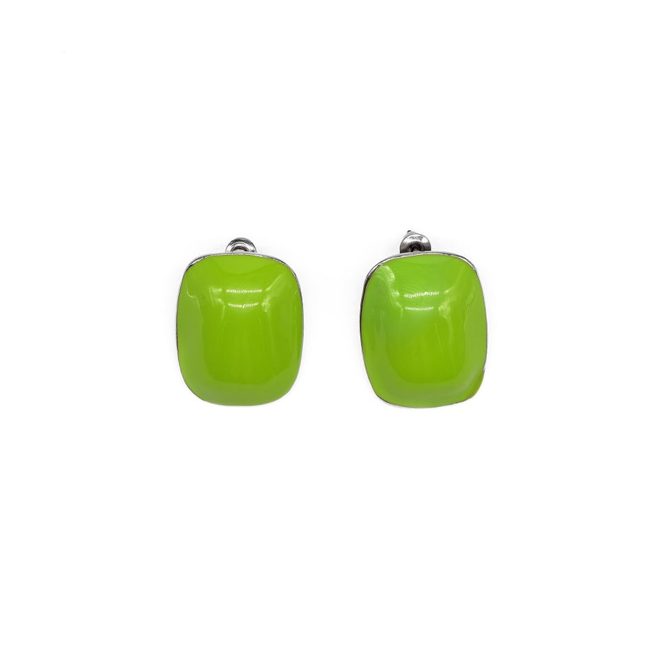 Light Green Enamel Earrings