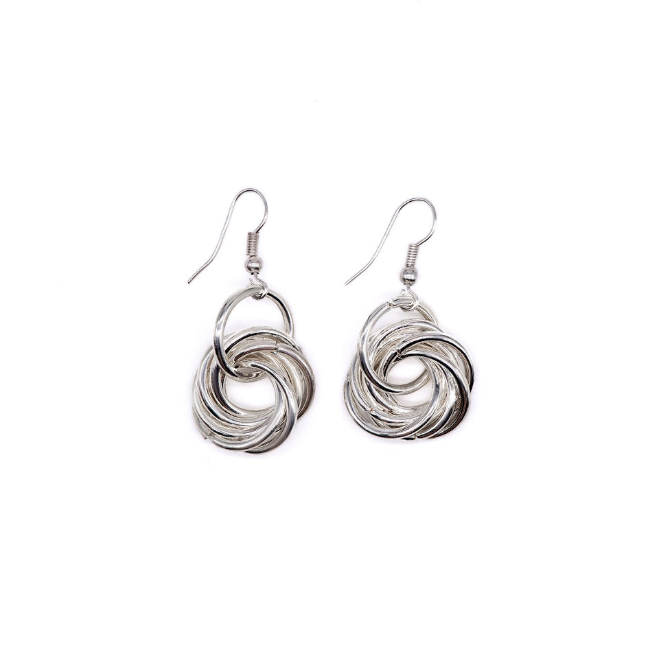Silver-Plated Multi-Ring Earrings