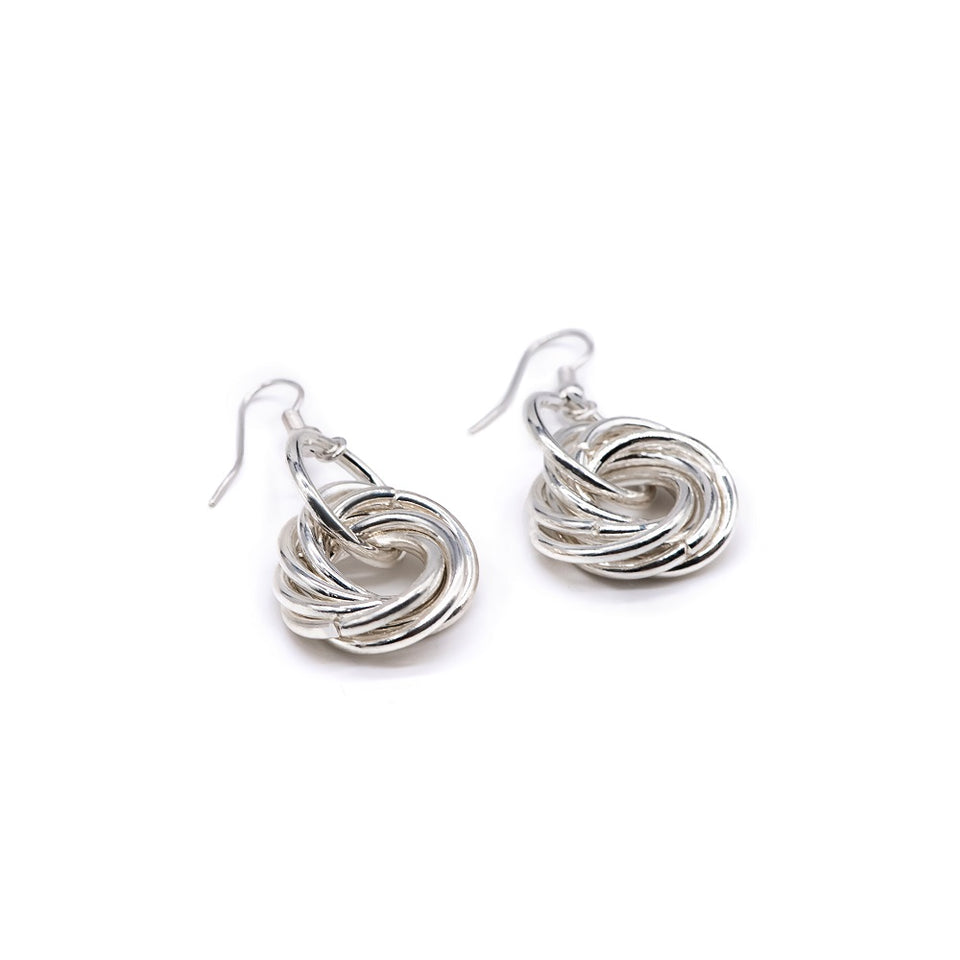Silver-Plated Multi-Ring Earrings