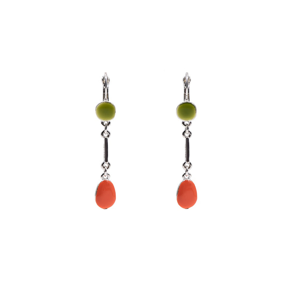 Two-Piece Handmade Enamel Earrings
