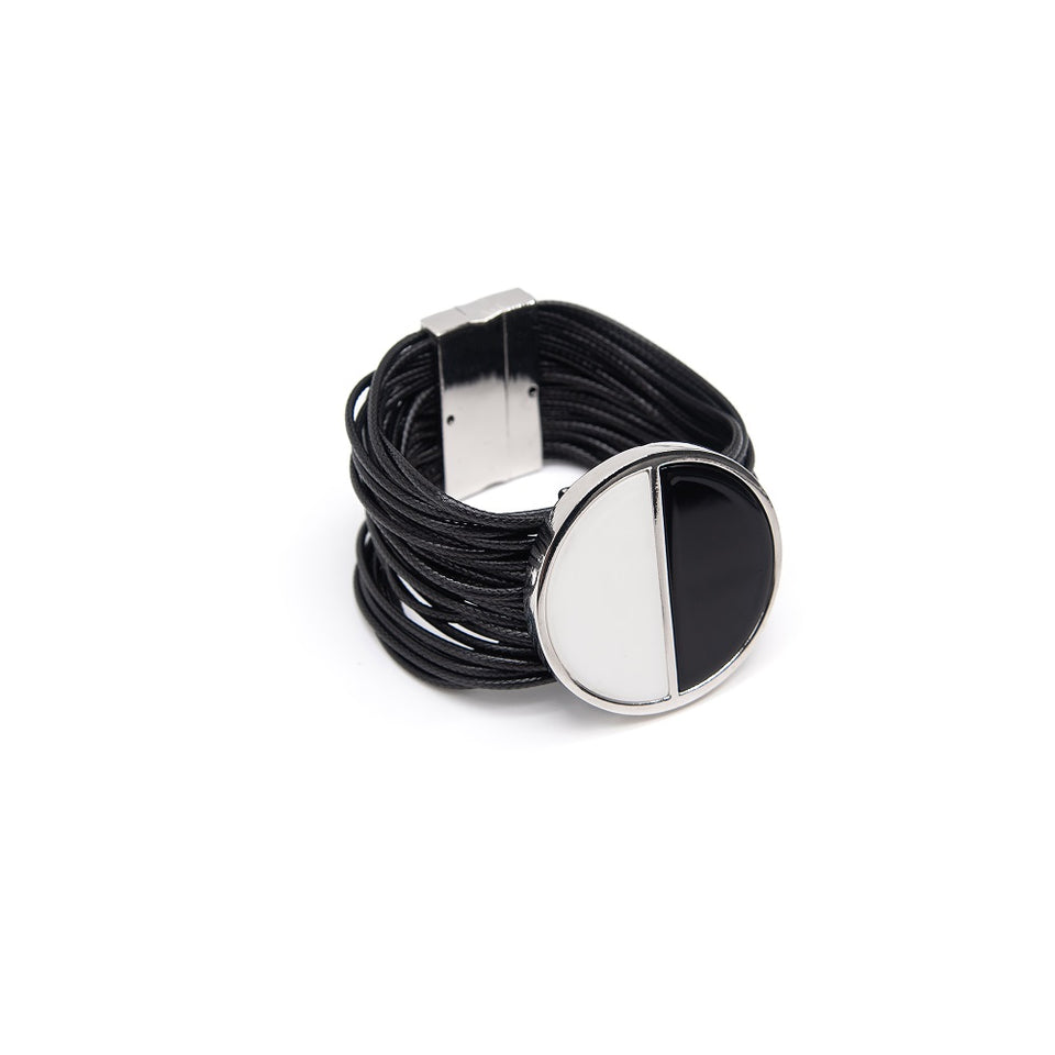 Black & White Multi-Strand Magnetic Bracelet