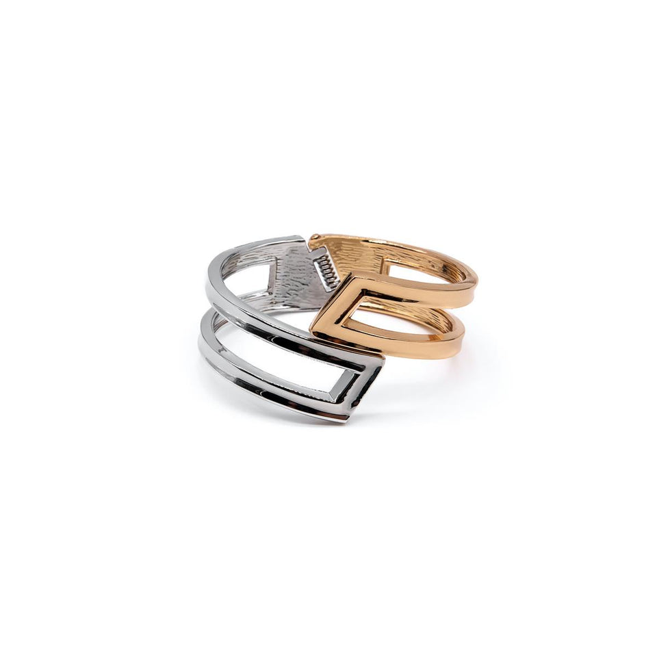Two-Tone Gold & Silver Hinge Bracelet